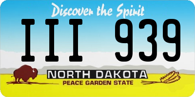 ND license plate III939