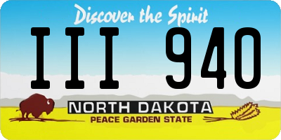 ND license plate III940