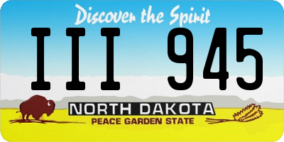 ND license plate III945