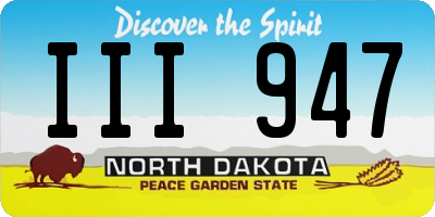 ND license plate III947