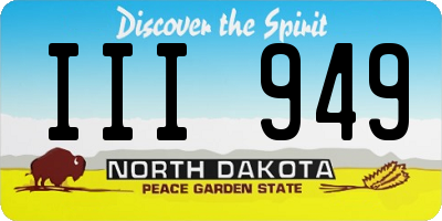 ND license plate III949