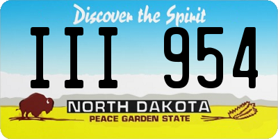 ND license plate III954