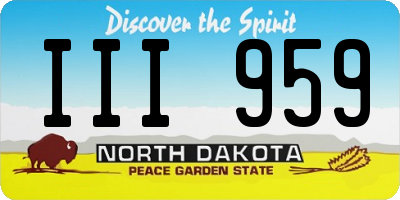 ND license plate III959