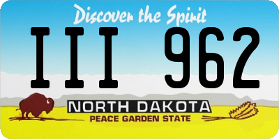 ND license plate III962