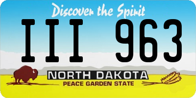 ND license plate III963