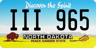 ND license plate III965