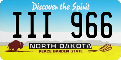 ND license plate III966