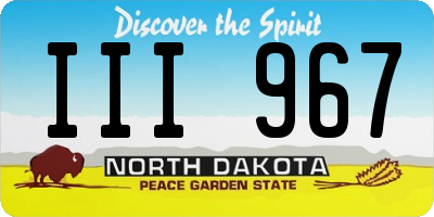 ND license plate III967