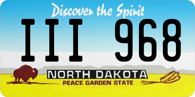 ND license plate III968