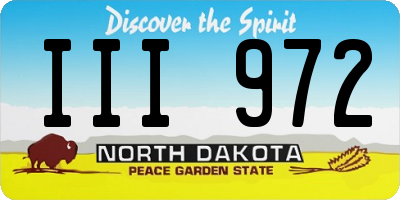 ND license plate III972