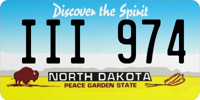 ND license plate III974