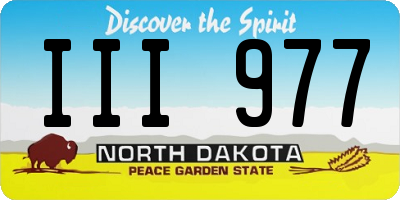 ND license plate III977