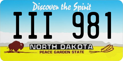 ND license plate III981