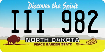 ND license plate III982