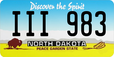 ND license plate III983
