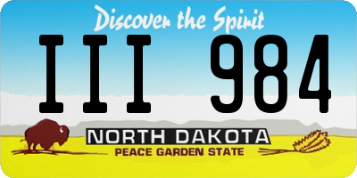 ND license plate III984