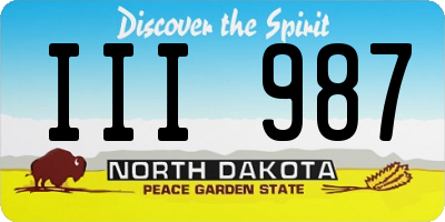 ND license plate III987
