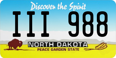 ND license plate III988