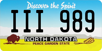 ND license plate III989