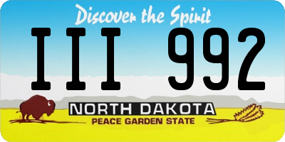 ND license plate III992