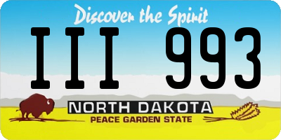 ND license plate III993