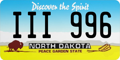 ND license plate III996