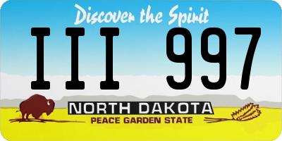 ND license plate III997