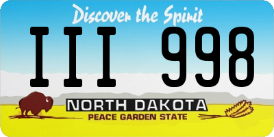 ND license plate III998
