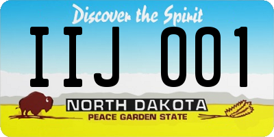 ND license plate IIJ001