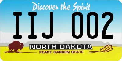 ND license plate IIJ002