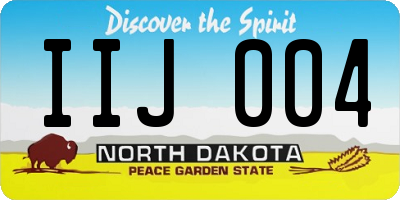 ND license plate IIJ004