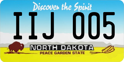 ND license plate IIJ005