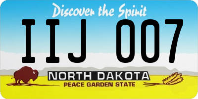 ND license plate IIJ007