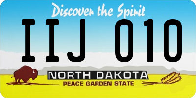 ND license plate IIJ010