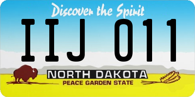 ND license plate IIJ011