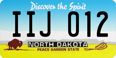 ND license plate IIJ012