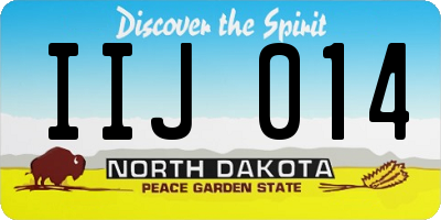 ND license plate IIJ014