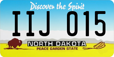 ND license plate IIJ015