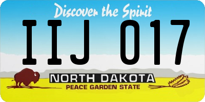 ND license plate IIJ017