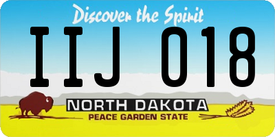 ND license plate IIJ018