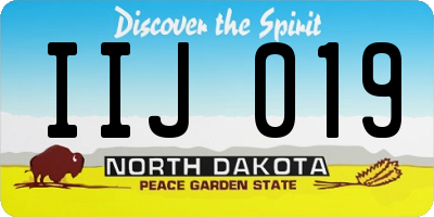 ND license plate IIJ019