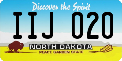 ND license plate IIJ020