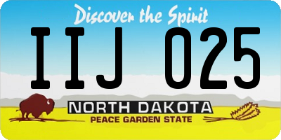 ND license plate IIJ025