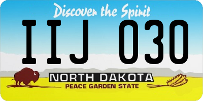 ND license plate IIJ030