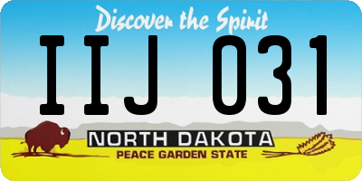 ND license plate IIJ031