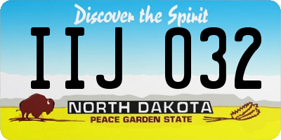 ND license plate IIJ032