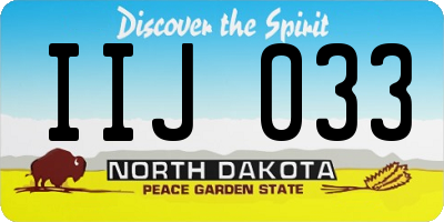 ND license plate IIJ033