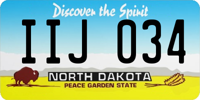 ND license plate IIJ034