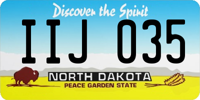 ND license plate IIJ035