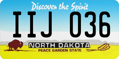 ND license plate IIJ036